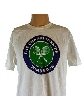 Wimbledon T Shirt Mens Size S Tennis Major Championships Logo White